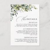 Eleganter Botanischer Eukalyptus QR-Code Hochzeit Begleitkarte (Vorderseite)
