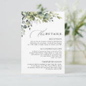 Eleganter Botanischer Eukalyptus QR-Code Hochzeit Begleitkarte (Stehend Vorderseite)
