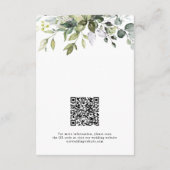 Eleganter Botanischer Eukalyptus QR-Code Hochzeit Begleitkarte (Rückseite)