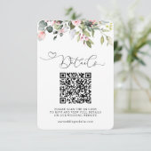 Eleganter Botanischer Eukalyptus QR-Code Hochzeit Begleitkarte (Stehend Vorderseite)