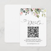 Eleganter Botanischer Eukalyptus QR-Code Hochzeit Begleitkarte (Vorne/Hinten)