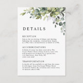 Eleganter Botanischer Eukalyptus QR-Code Hochzeit Begleitkarte (Vorderseite)