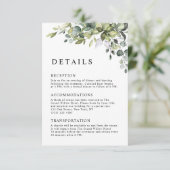 Eleganter Botanischer Eukalyptus QR-Code Hochzeit Begleitkarte (Stehend Vorderseite)