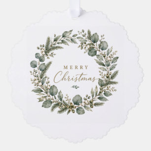Eleganter botanischer Eukalyptus-Weihnachtsschmuck Ornament Karte
