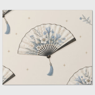 Eleganter Botanischer Fächer Weihnachten Elfenbein Geschenkpapier