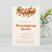 eleganter botanischer Fall Friendsgiving Einladung (Stehend Vorderseite)