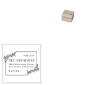 Eleganter botanischer Familienname und Rücksendead Gummistempel (Stempel)