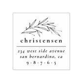 Eleganter botanischer Familienname und Rücksendead Gummistempel (Prägung)