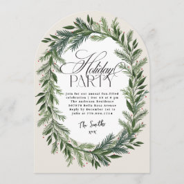 Eleganter Botanischer Feiertag Weihnachtsfeier Einladung