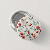 Eleganter botanischer floraler Zweig Button (Vorne & Hinten)