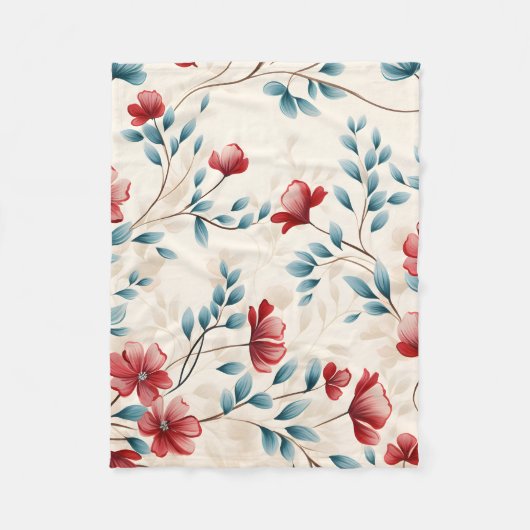 Eleganter botanischer floraler Zweig Fleecedecke (Vorderseite)