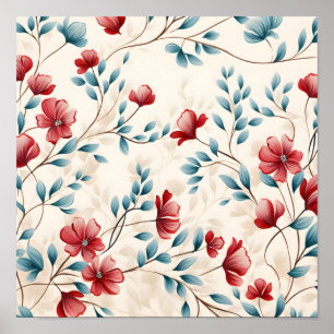 Eleganter botanischer floraler Zweig Poster