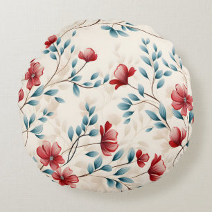 Eleganter botanischer floraler Zweig Rundes Kissen