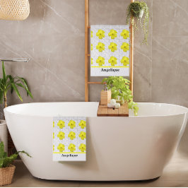 Eleganter botanischer Frühling Personalisiert Badhandtuch Set