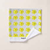Eleganter botanischer Frühling Personalisiert Badhandtuch Set (Waschlappen)