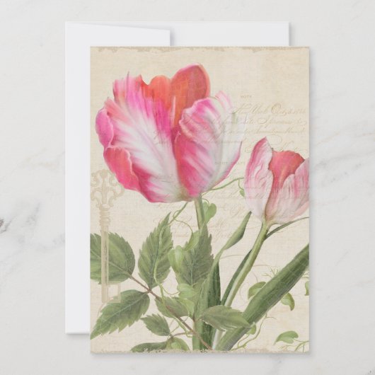 Eleganter Botanischer Garten Blumenkolorpel Dusche Einladung (Rückseite)