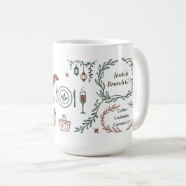Eleganter botanischer Garten-Brunch-Club-Kranz-Art Kaffeetasse