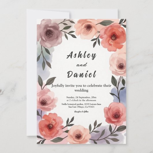 Eleganter Botanischer Garten Einladung (Vorderseite)