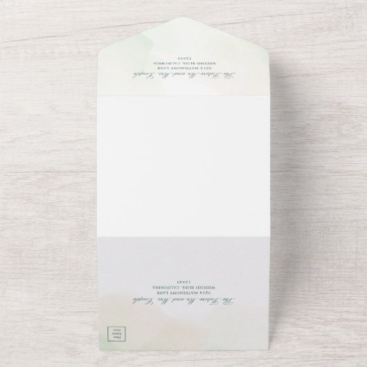 Eleganter botanischer Garten Eukalyptus Wedding All In One Einladung (Außenbereich)