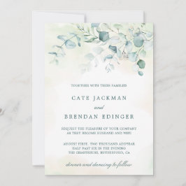 Eleganter botanischer Garten Eukalyptus Wedding Einladung