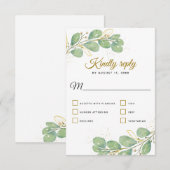 Eleganter botanischer Garten Eukalyptus Wedding RSVP Karte (Vorne/Hinten)