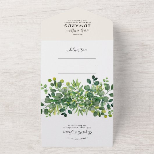 Eleganter botanischer Garten Frühjahrssommer Hochz All In One Einladung (Außenbereich)