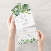 Eleganter botanischer Garten Frühjahrssommer Hochz All In One Einladung (Abreißen)