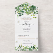 Eleganter botanischer Garten Frühjahrssommer Hochz All In One Einladung (Innen Boden)