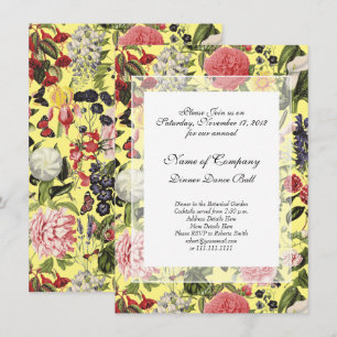 Eleganter botanischer Garten Gala Abendessen Frühl Einladung