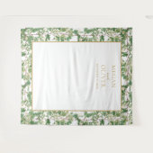 Eleganter botanischer Garten Hochzeit Wandteppich (Vorderseite (Horizontal))