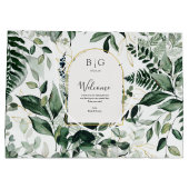 Eleganter Botanischer Garten Hochzeitsempfang Große Geschenktüte (Rückseite)