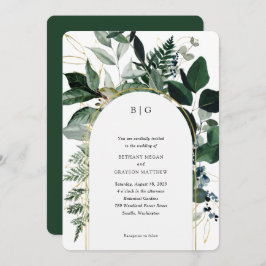 Eleganter botanischer Garten Moderne Hochzeit Einladung