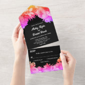 Eleganter botanischer Garten Neon All In One Einladung (Abreißen)