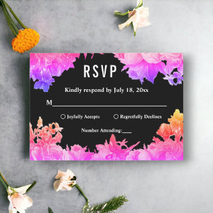Eleganter botanischer Garten Neon RSVP Karte