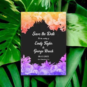Eleganter botanischer Garten Neon Save The Date