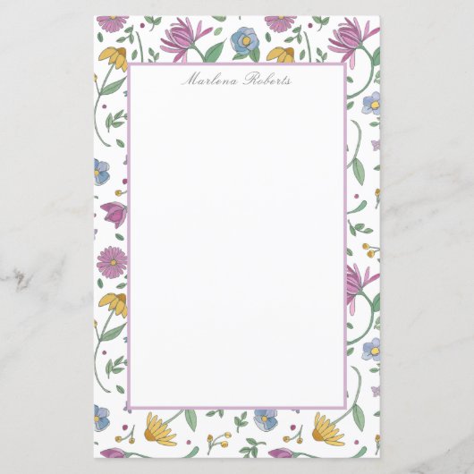 Eleganter Botanischer Garten Personalisiert Statio (Vorderseite)