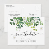 Eleganter botanischer Garten Save the Date Postkarte (Vorne/Hinten)