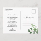 Eleganter botanischer Garten Save the Date Postkarte (Rückseite)