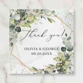 Eleganter botanischer grüner Eukalyptus geometrisc Geschenkanhänger