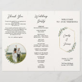 Eleganter botanischer Hochzeitsprogramm Flyer mit  (Vorne)