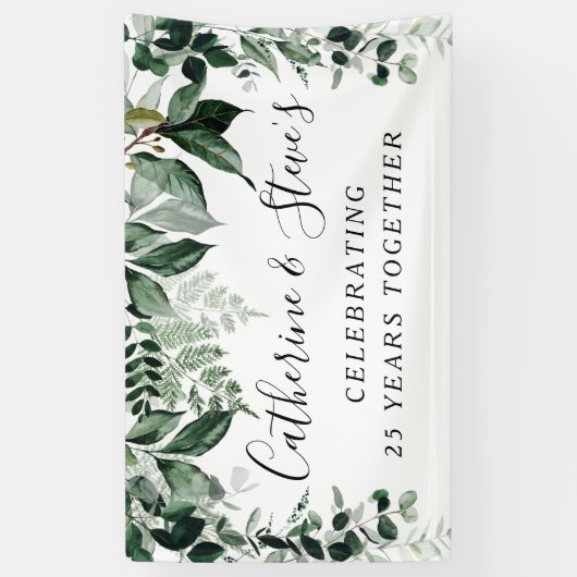 Eleganter botanischer Hochzeitstag Banner (Vertikal)