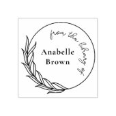 Eleganter botanischer Kranz aus der Bibliothek Gummistempel (Prägung)