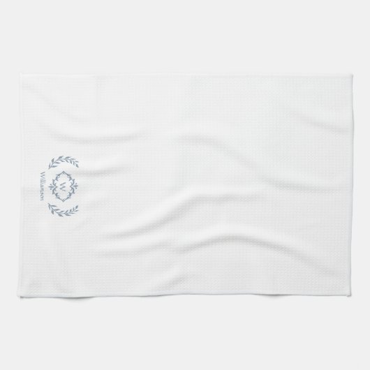 Eleganter botanischer Laurel Individuelle Name Dus Geschirrtuch (Horizontal)