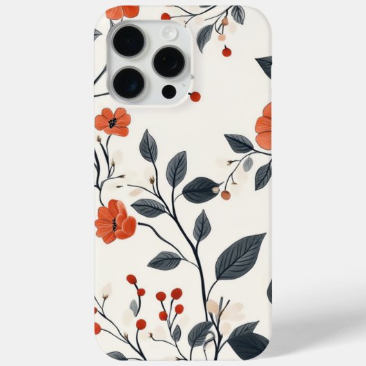 Eleganter botanischer & leaf iPhone Case (Rückseite)
