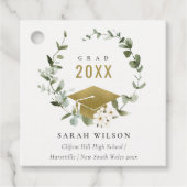 Eleganter botanischer Leafy Wreath Gold Abschluss Geschenkanhänger (Vorderseite)