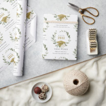 Eleganter botanischer Leafy Wreath Gold Abschluss