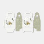 Eleganter botanischer Leafy Wreath Gold Abschluss Geschenkschachtel (Ungefaltet)