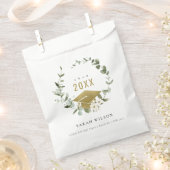 Eleganter botanischer Leafy Wreath Gold Abschluss Geschenktütchen (Ausgeschnitten)