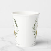 Eleganter botanischer Leafy Wreath Gold Abschluss Pappbecher (Rechts)