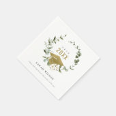 Eleganter botanischer Leafy Wreath Gold Abschluss Serviette (Ecke)